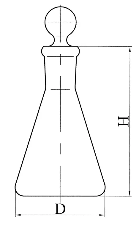 Колба коническая с шлифом и пробкой Кн-1